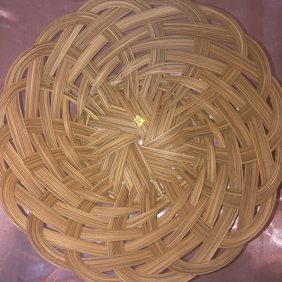 Vintage Set of 2 woven wooden round baskets - Picture 5 of 12